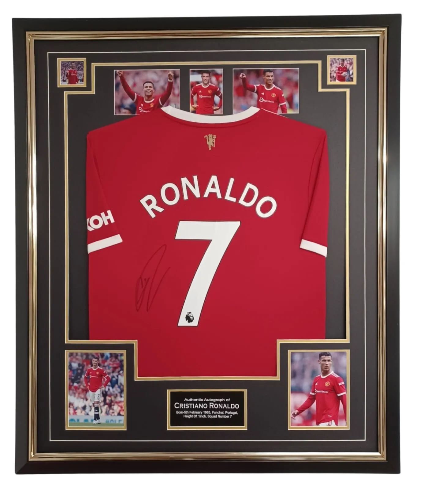 Cristiano Ronaldo signed and framed Manchester United shirt