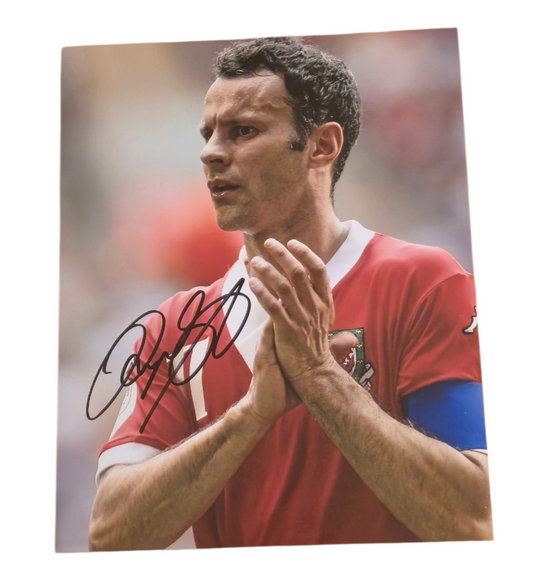 Ryan Giggs signed Wales Photo