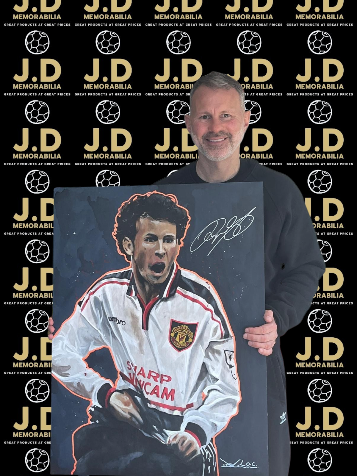 Ryan Giggs signed 1/1 artwork