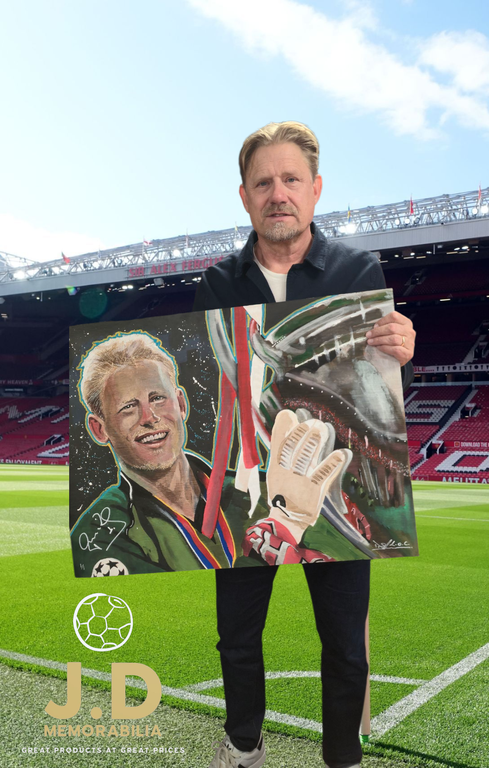 Peter Schmeichel hand signed 1/1 painting